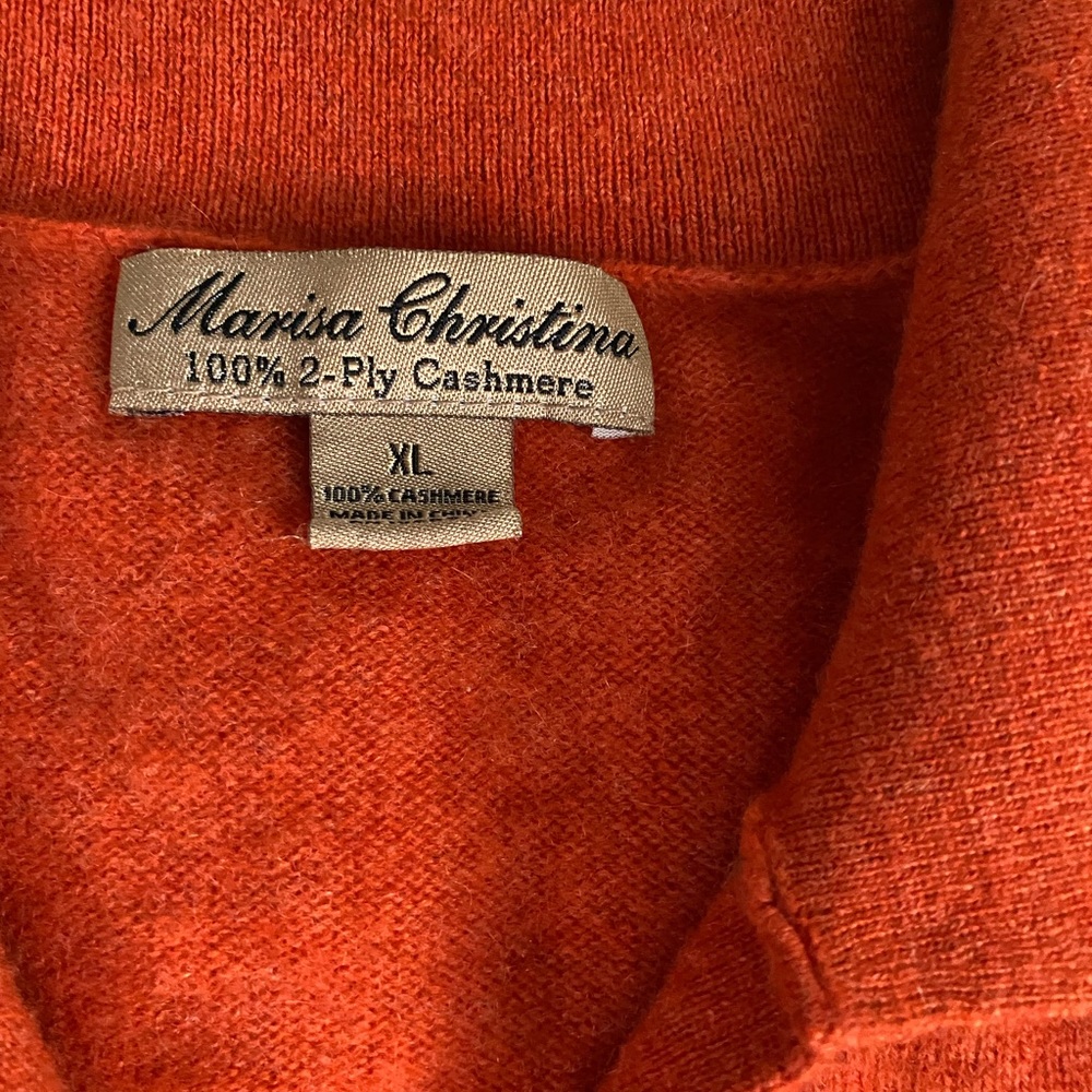Cashmere perfect weight for Fall. Burnt orange 2ply cashmere XL.